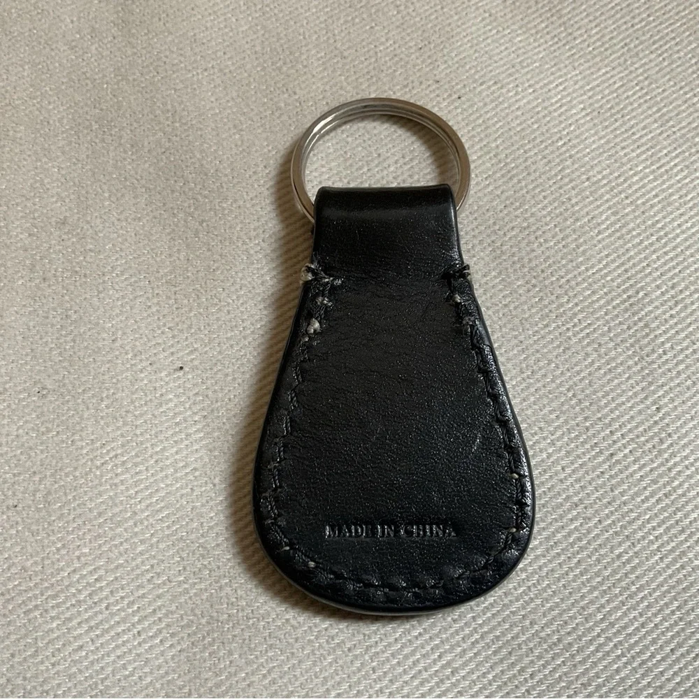 Dooney & Bourke Black Leather Key Ring Key Fob